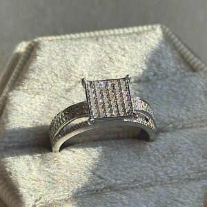 1/2 CTW REAL DIAMONDS DESIGNER RING 18K WHITE GOLD